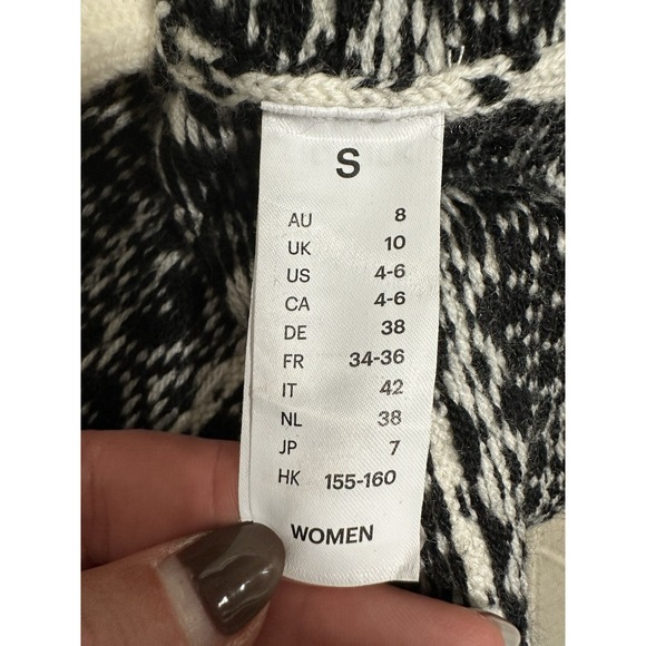 Lilysilk, Womens 100% Wool Open Front Cardigan, White‎ & Gray, Size Small - Picture 5 of 7